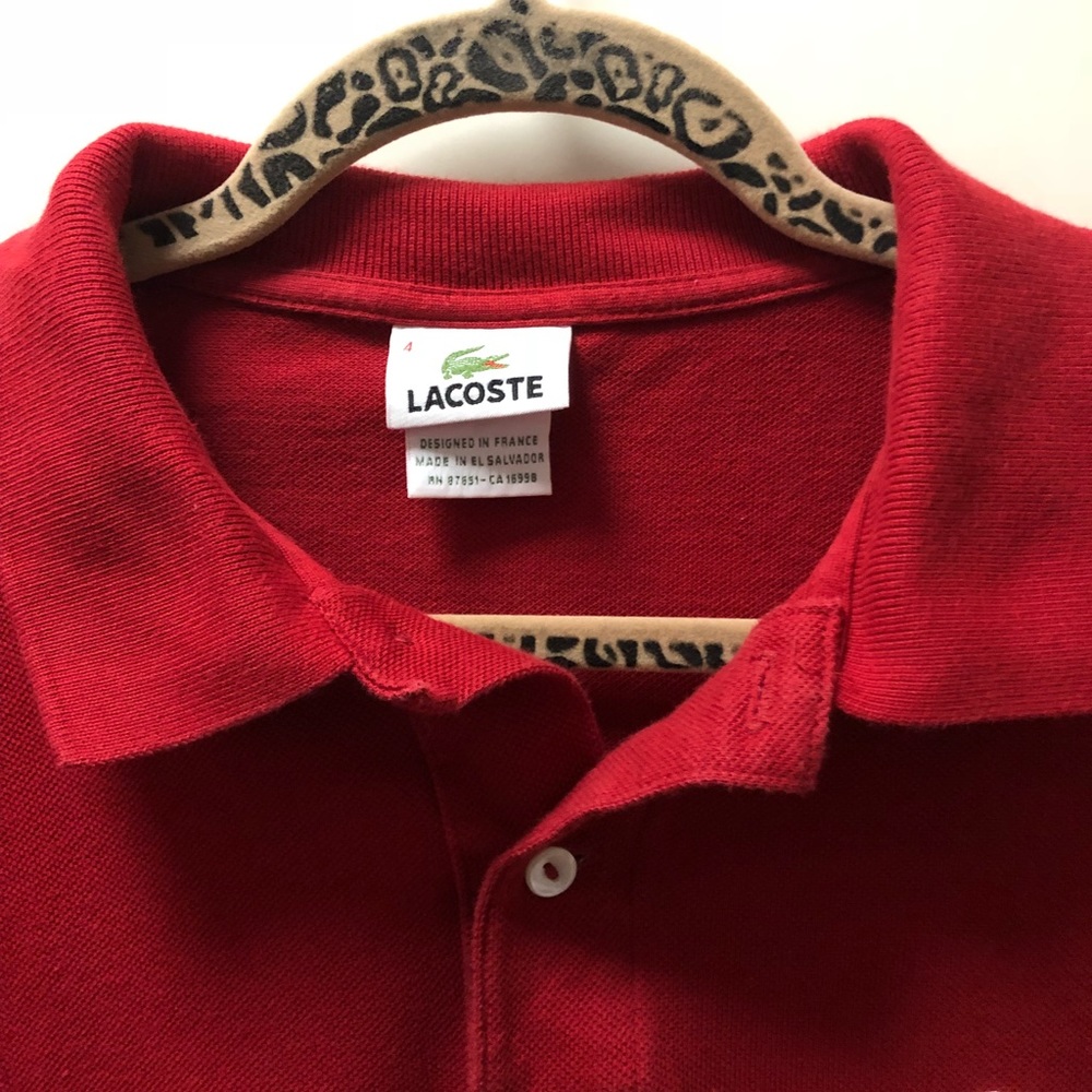 Men’s red Lacoste polo